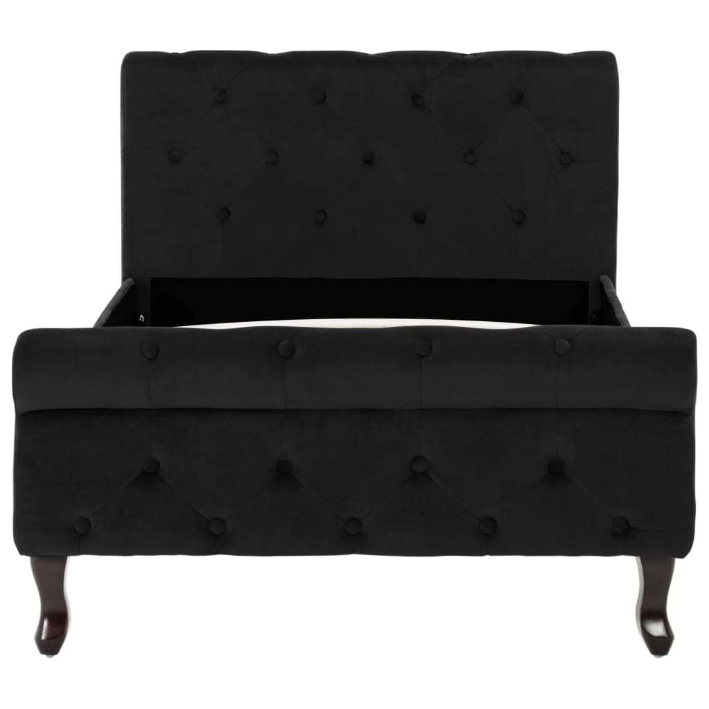 Bedframe Fluweel 90 x 200 cm Zwart