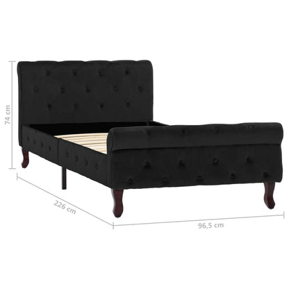 Bedframe Fluweel 90 x 200 cm Zwart