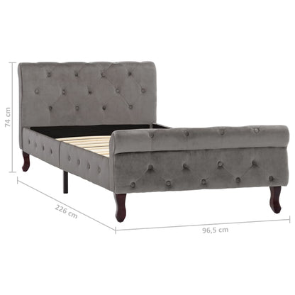 Bedframe Fluweel 90 x 200 cm Grijs
