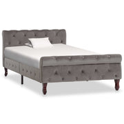 Bedframe fluweel grijs 100x200 cm
