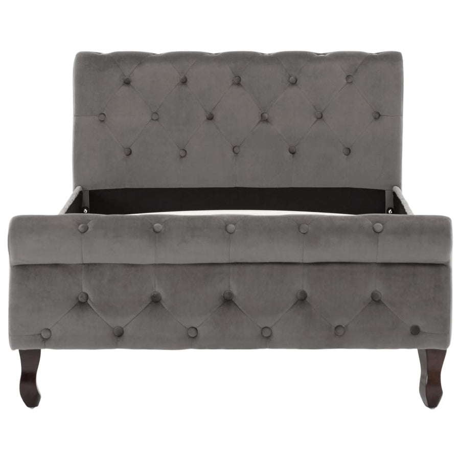 Bedframe Fluweel 100 x 200 cm Grijs