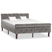 Bedframe fluweel grijs 120x200 cm