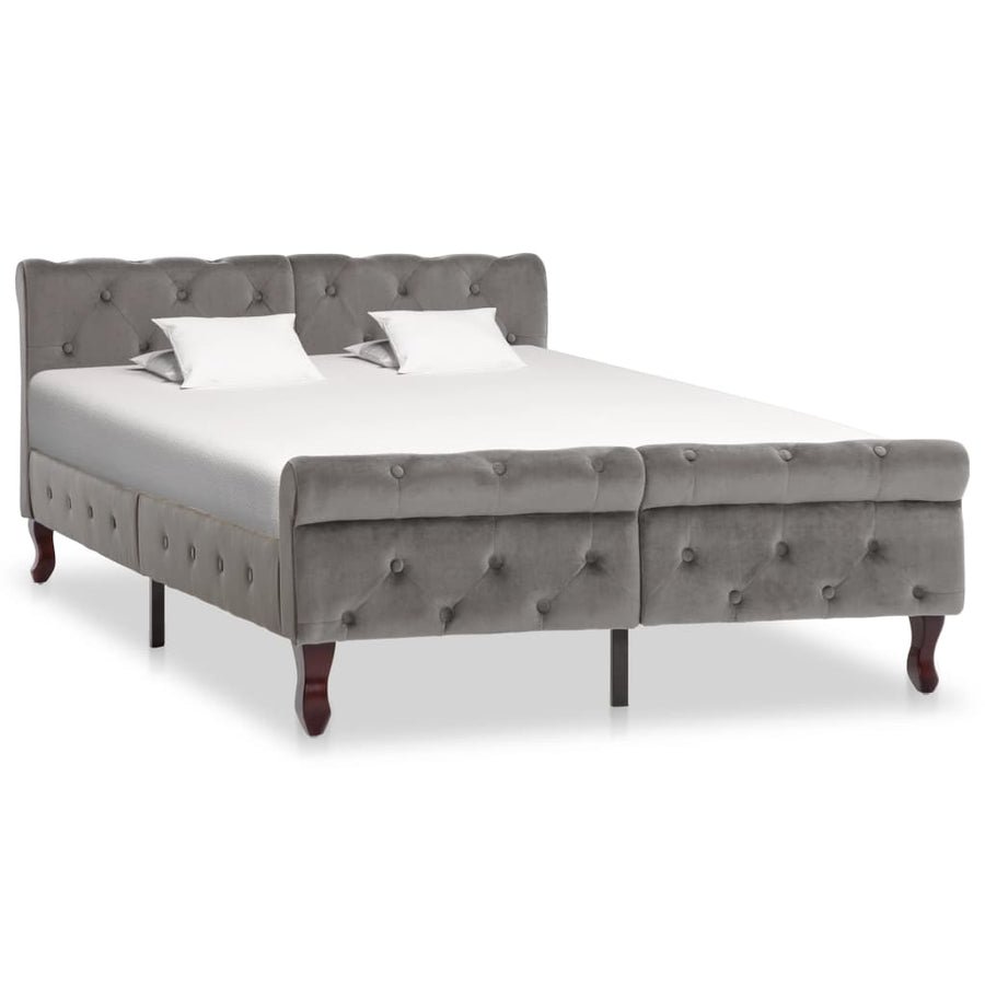 Bedframe fluweel grijs 120x200 cm