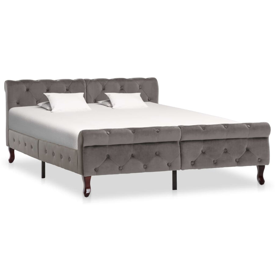 Bedframe Fluweel 140 x 200 cm Grijs