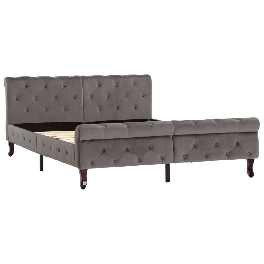 Bedframe Fluweel 140 x 200 cm Grijs