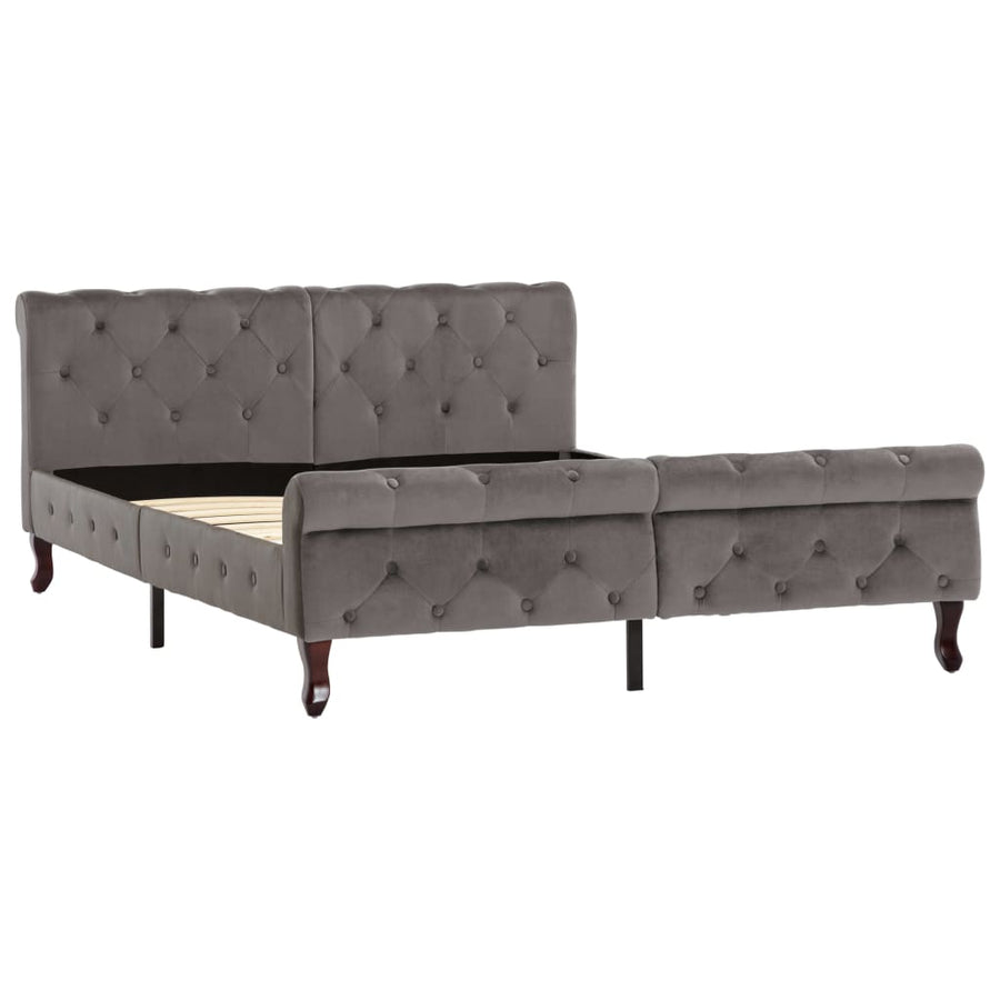 Bedframe Fluweel 140 x 200 cm Grijs