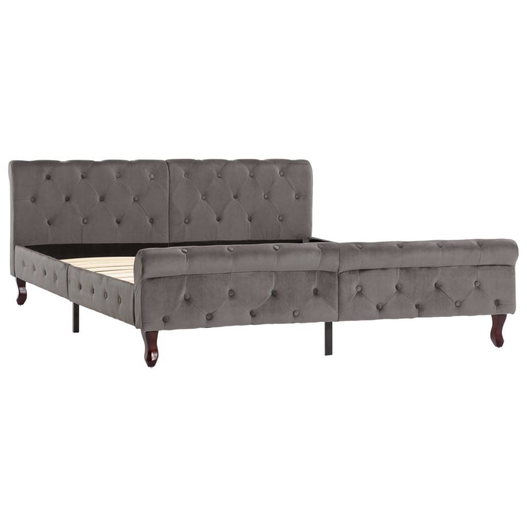 Bedframe Fluweel 160 x 200 cm Grijs