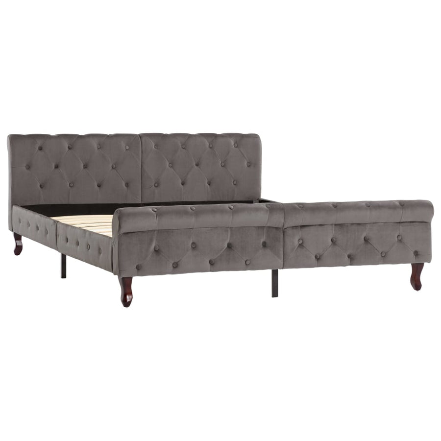 Bedframe Fluweel 160 x 200 cm Grijs