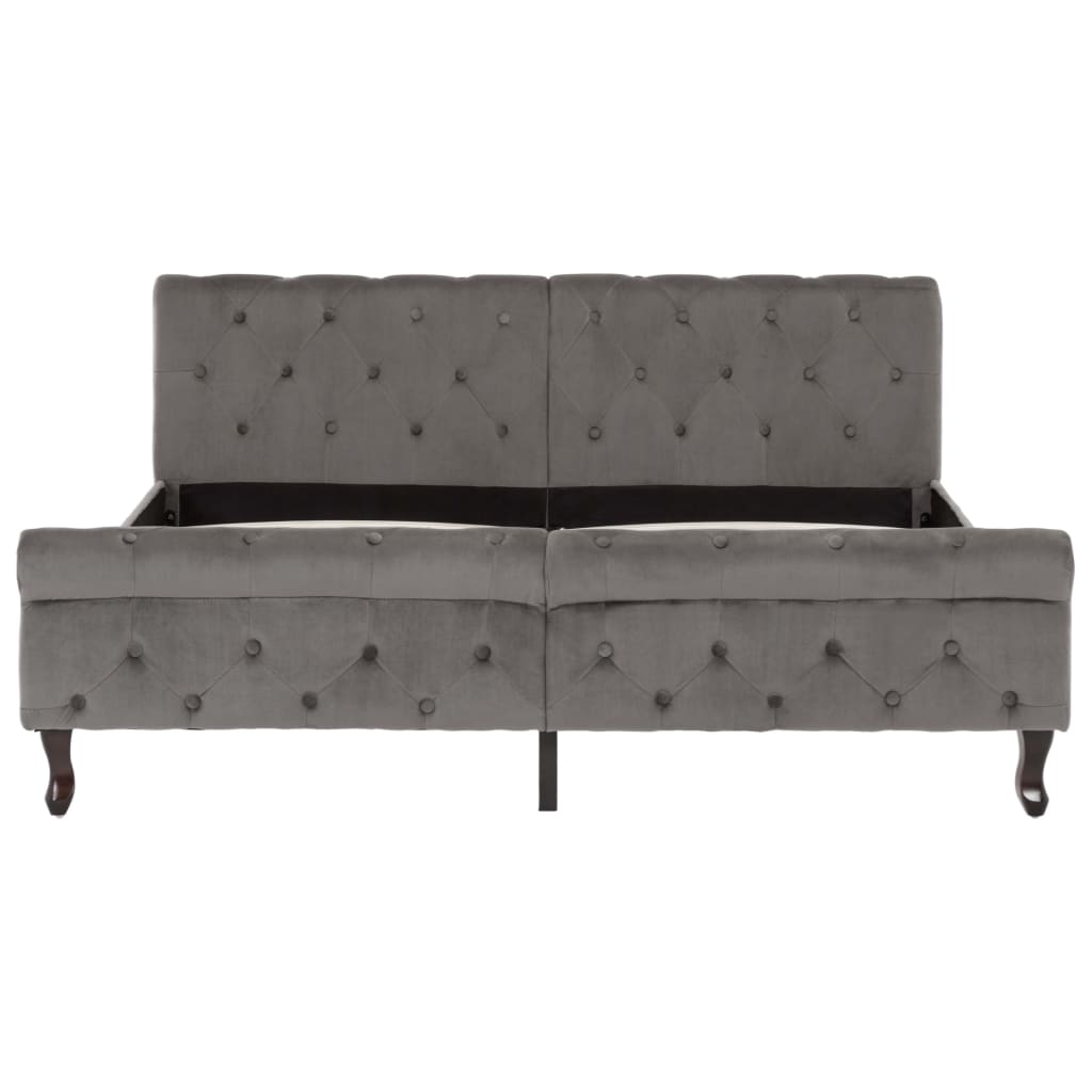 Bedframe Fluweel 160 x 200 cm Grijs