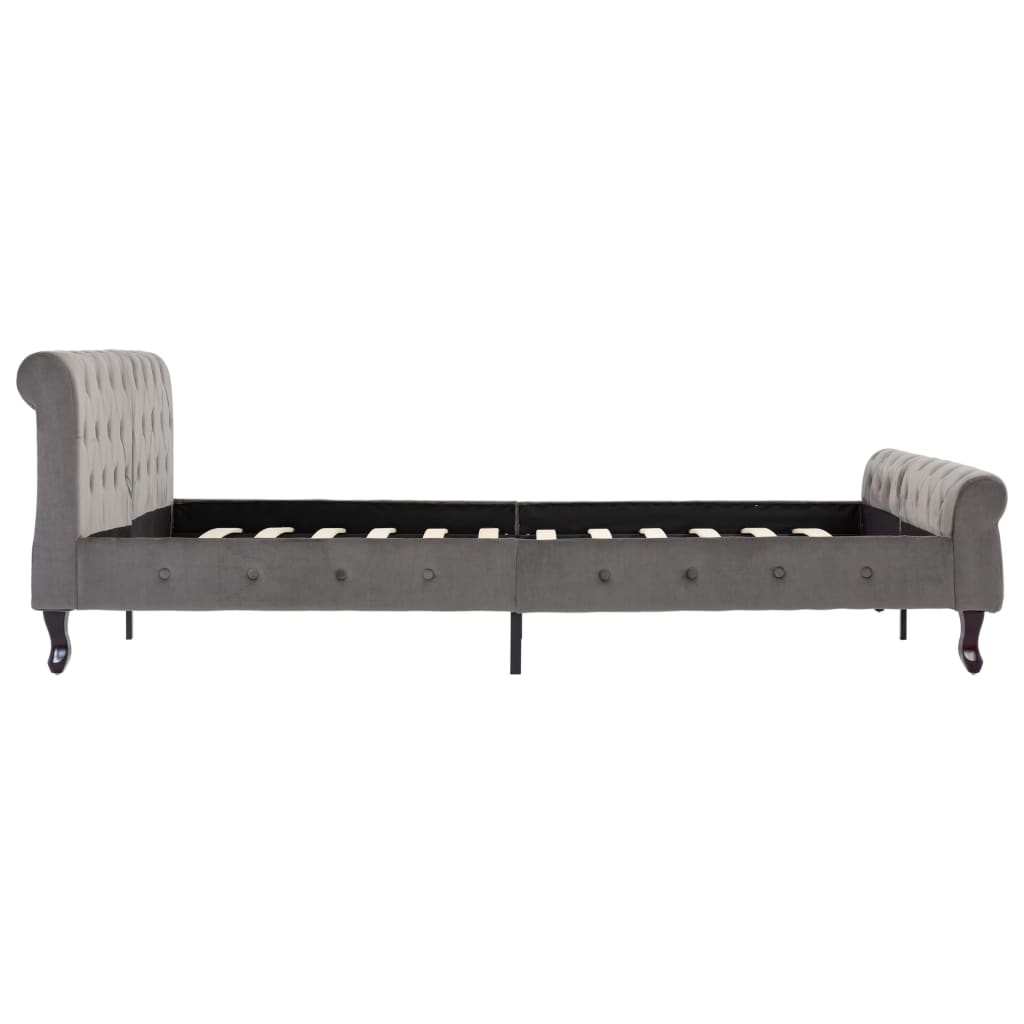Bedframe Fluweel 160 x 200 cm Grijs
