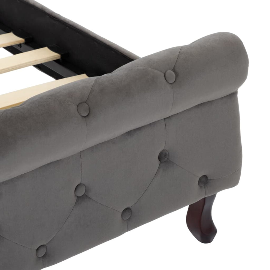 Bedframe Fluweel 160 x 200 cm Grijs