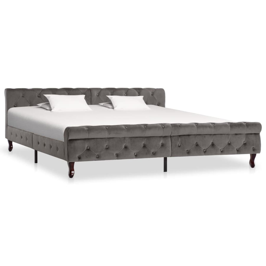 Bedframe Fluweel 200 x 200 cm Grijs