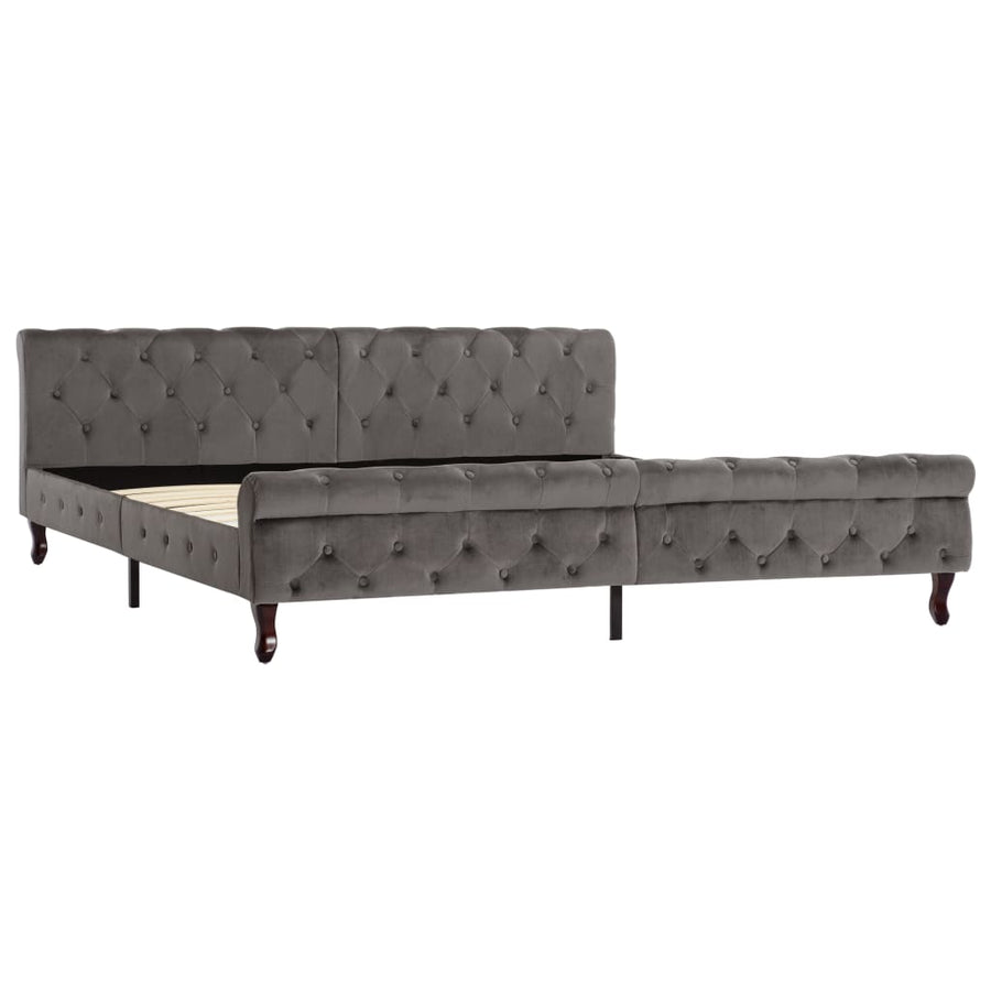 Bedframe Fluweel 200 x 200 cm Grijs