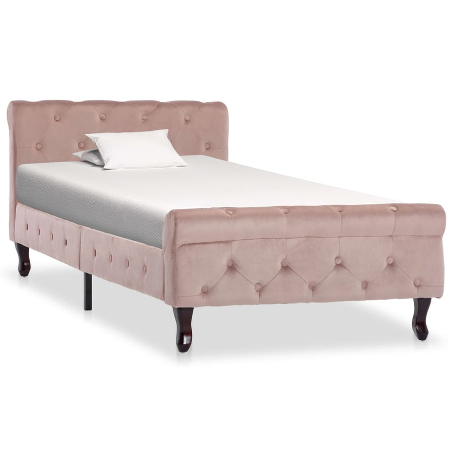 Bedframe Fluweel 90 x 200 cm Roze