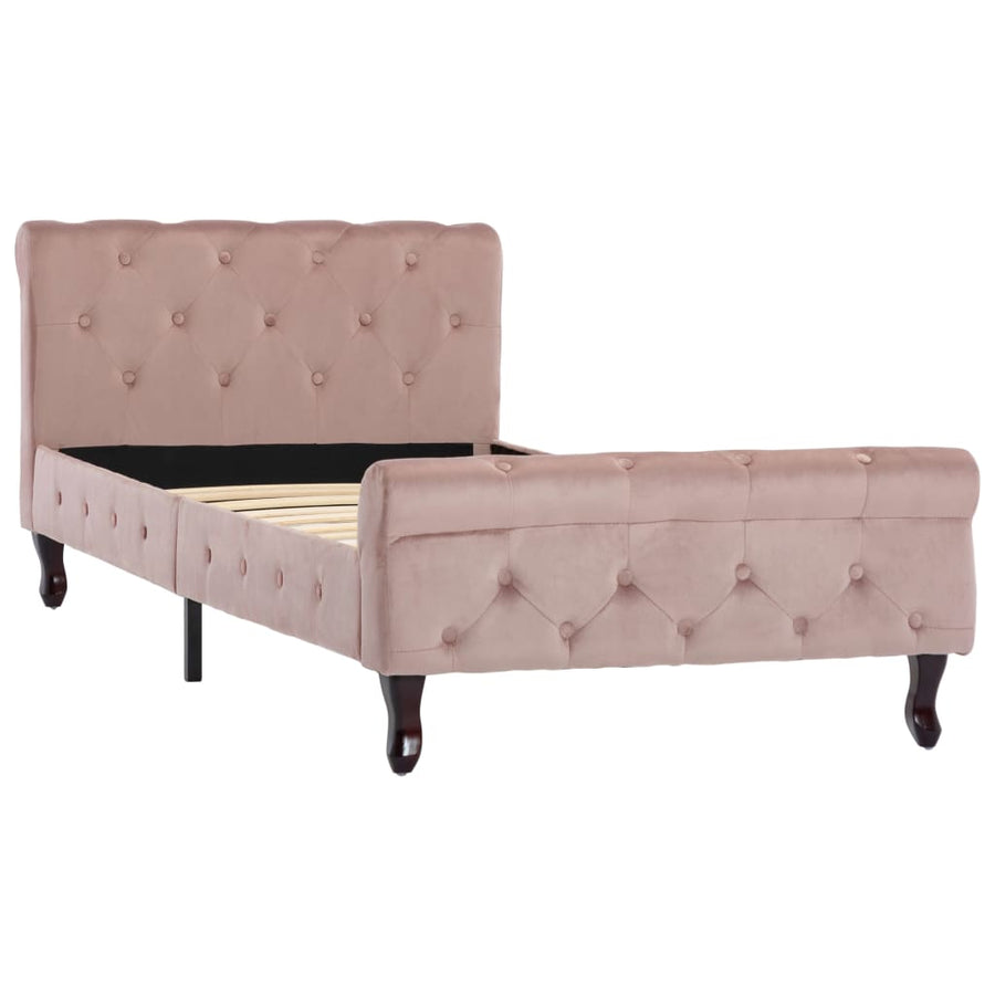 Bedframe Fluweel 90 x 200 cm Roze