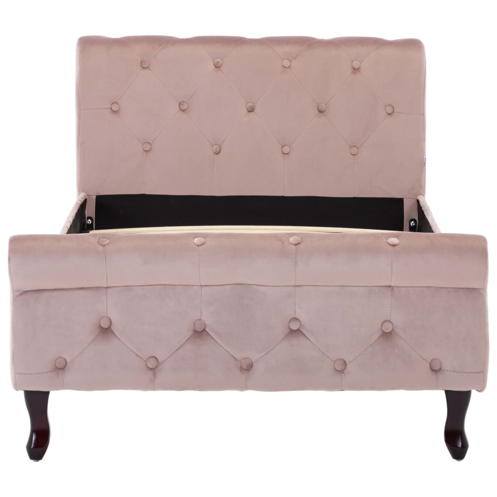 Bedframe Fluweel 90 x 200 cm Roze