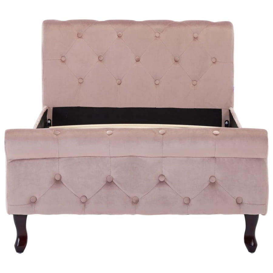 Bedframe Fluweel 90 x 200 cm Roze