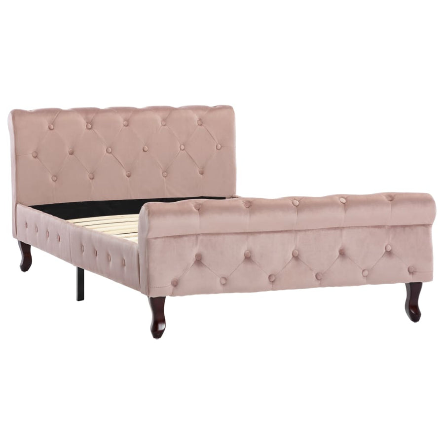 Bedframe Fluweel 100 x 200 cm Roze