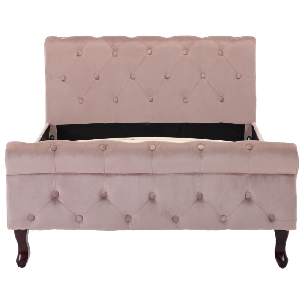 Bedframe Fluweel 100 x 200 cm Roze