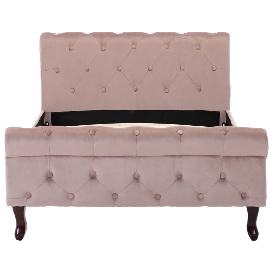Bedframe Fluweel 100 x 200 cm Roze