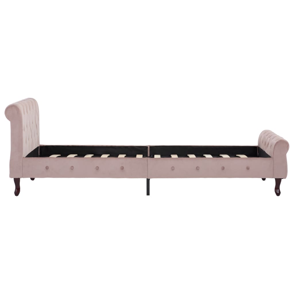Bedframe Fluweel 100 x 200 cm Roze