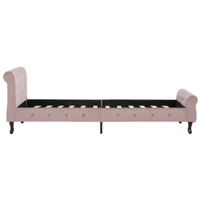 Bedframe Fluweel 100 x 200 cm Roze