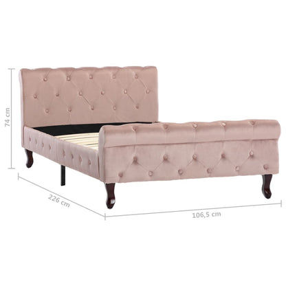 Bedframe Fluweel 100 x 200 cm Roze