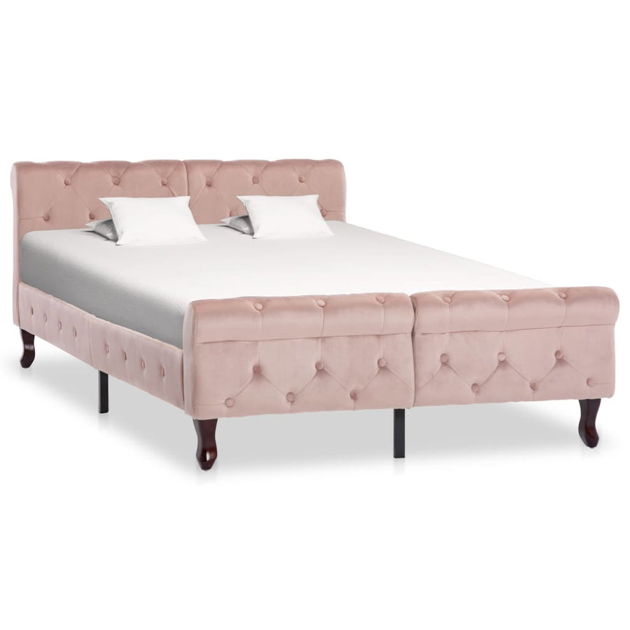 Bedframe Fluweel 120 x 200 cm Roze