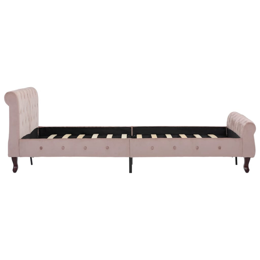 Bedframe Fluweel 120 x 200 cm Roze