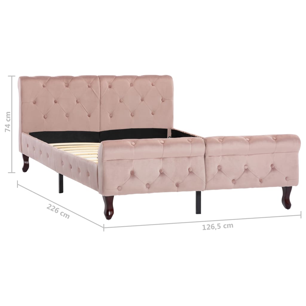 Bedframe Fluweel 120 x 200 cm Roze
