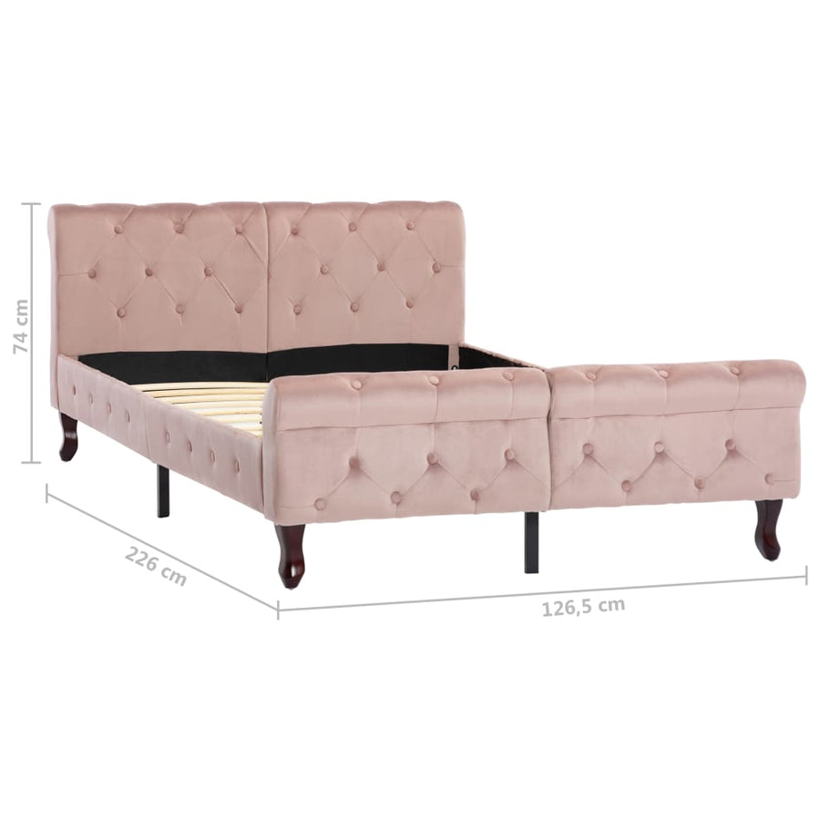 Bedframe Fluweel 120 x 200 cm Roze
