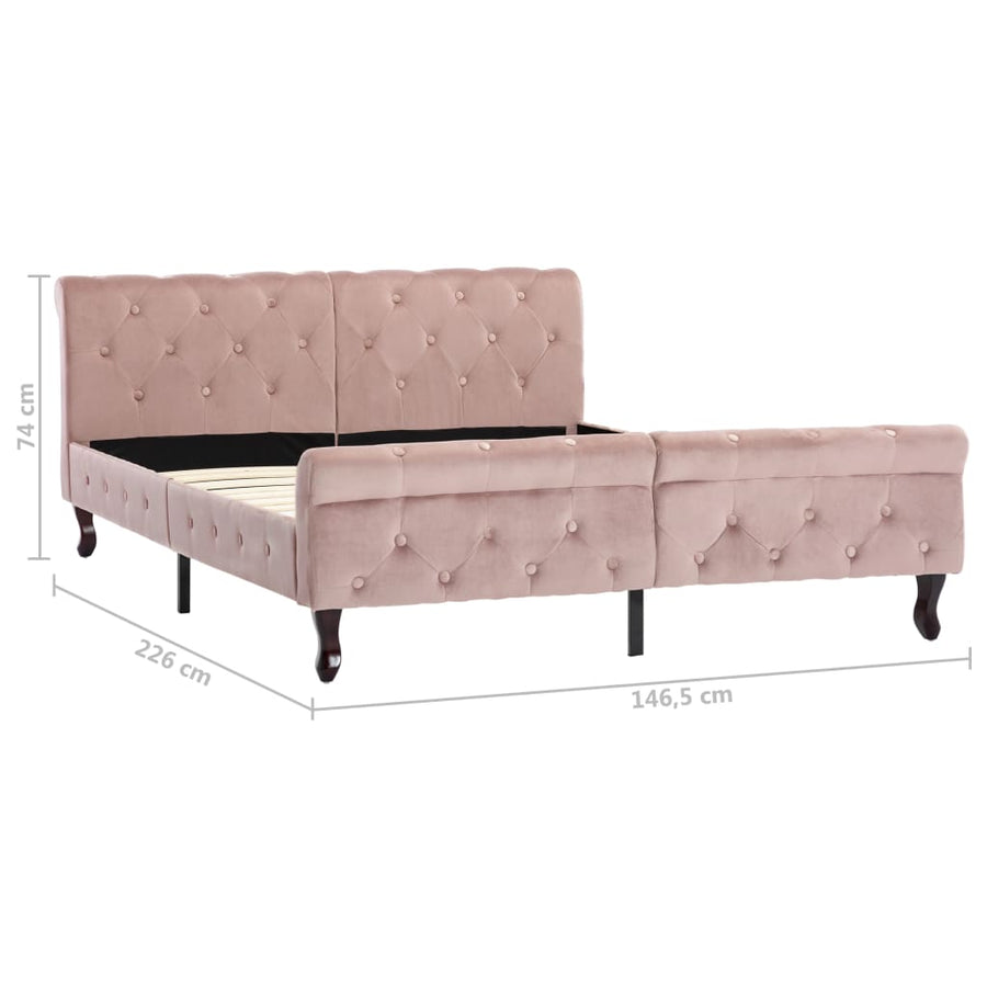 Bedframe Fluweel 140 x 200 cm