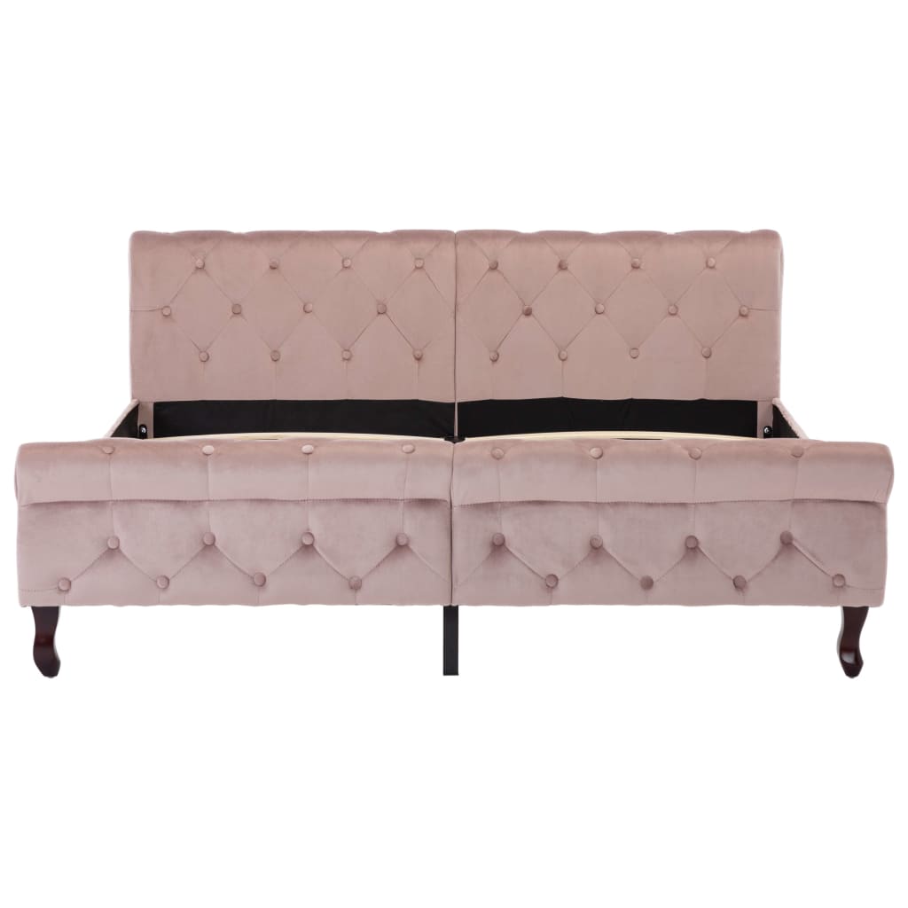 Bedframe Fluweel 160 x 200 cm Roze