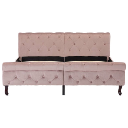 Bedframe Fluweel 160 x 200 cm Roze