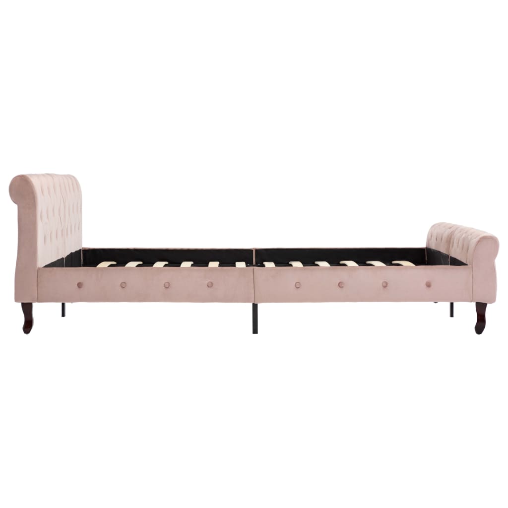 Bedframe Fluweel 160 x 200 cm Roze