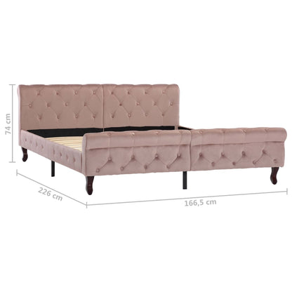 Bedframe Fluweel 160 x 200 cm Roze