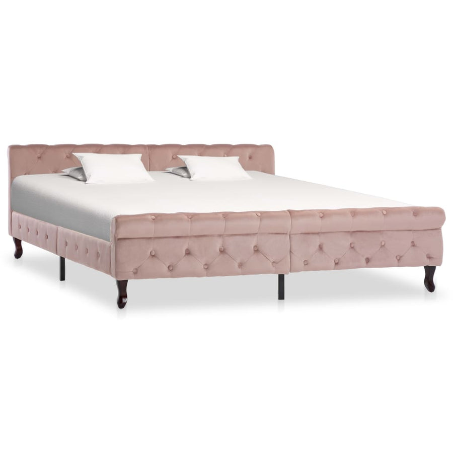 Bedframe Fluweel 180 x 200 cm Roze