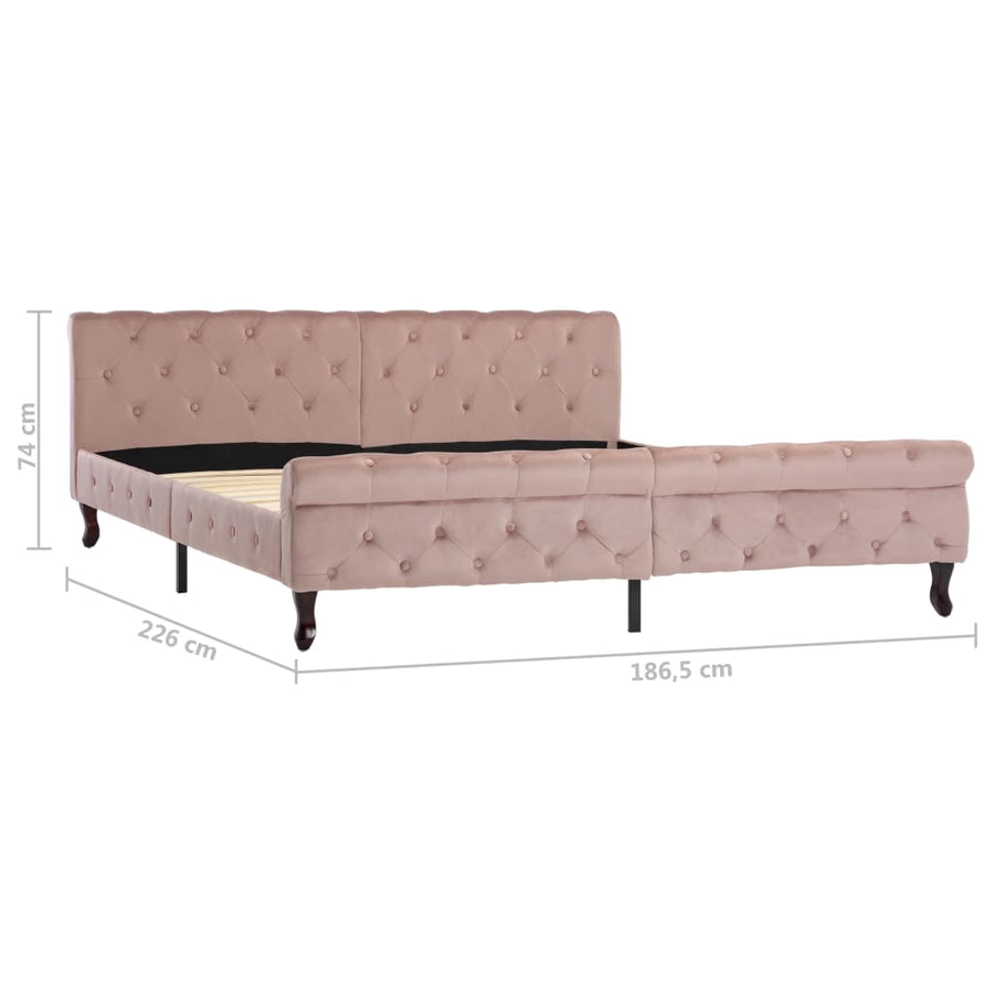 Bedframe Fluweel 180 x 200 cm Roze