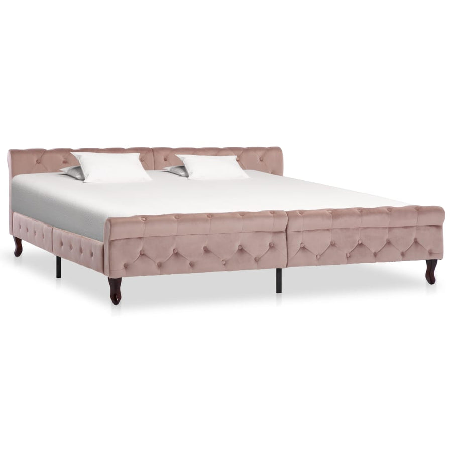 Bedframe Fluweel 200 x 200 cm Roze