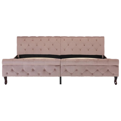 Bedframe Fluweel 200 x 200 cm Roze