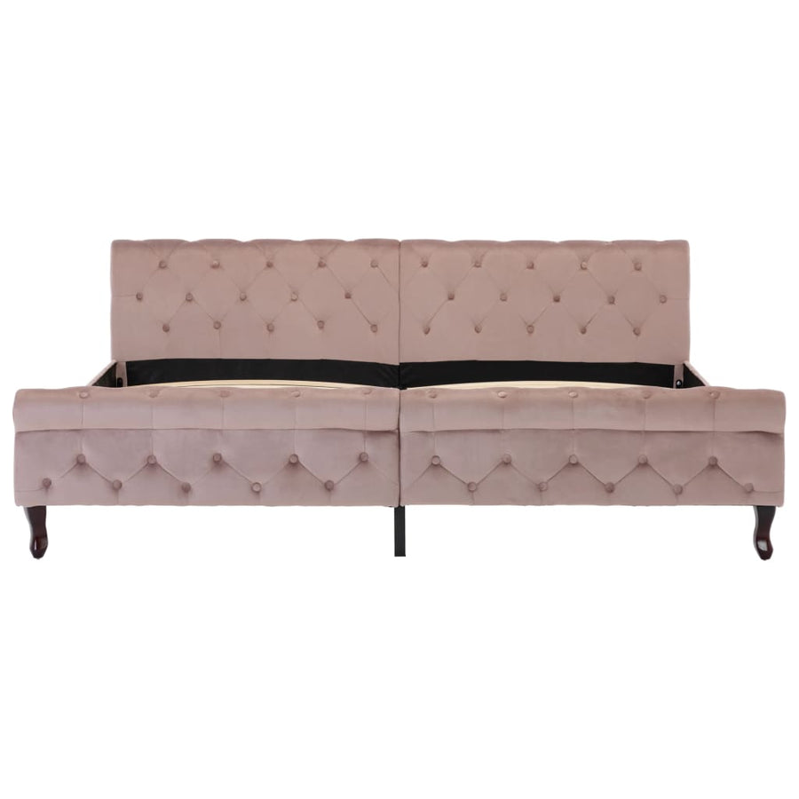 Bedframe Fluweel 200 x 200 cm Roze