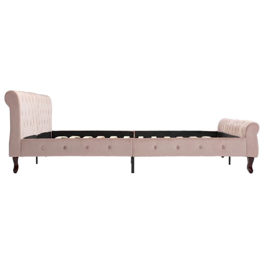 Bedframe Fluweel 200 x 200 cm Roze