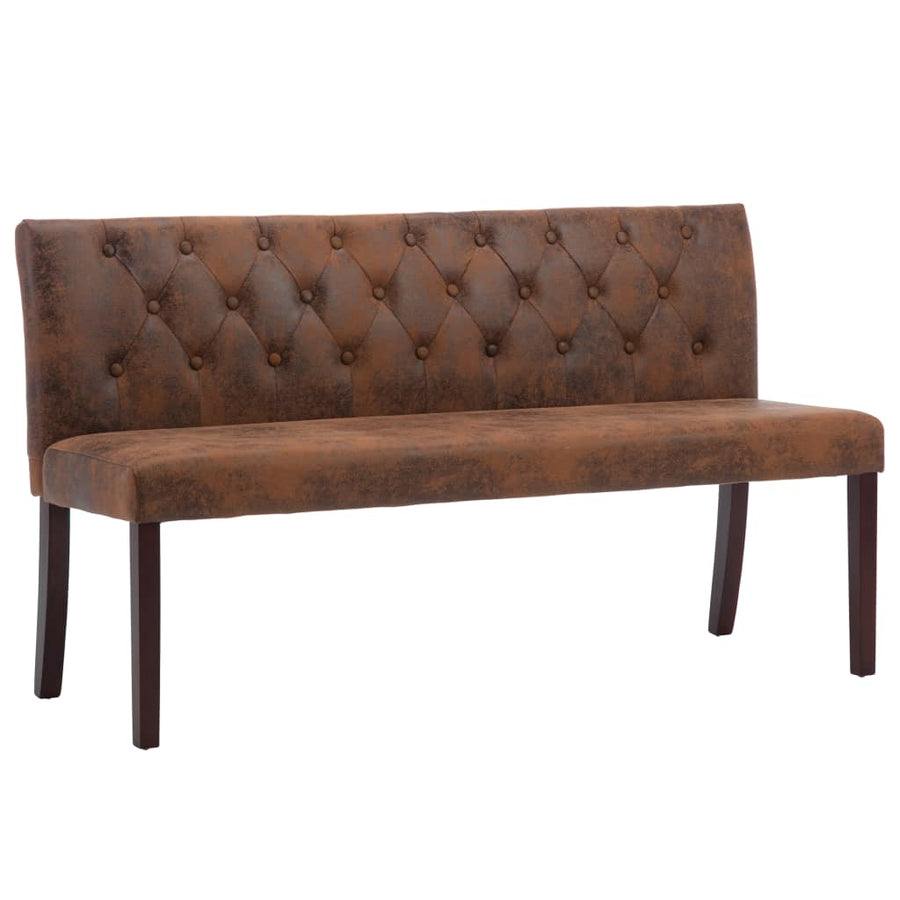 Bankje 148,5 Cm Kunstsuède 148.5 cm Bruin