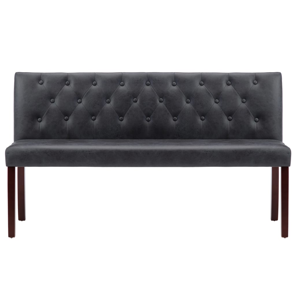 Bankje 148,5 Cm Kunstsuède 148.5 cm Grijs