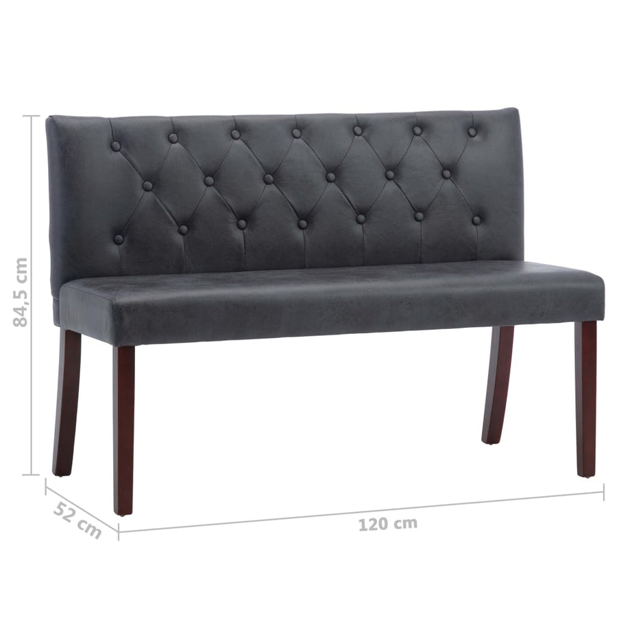 Bankje Kunstsuède 120 cm Grijs