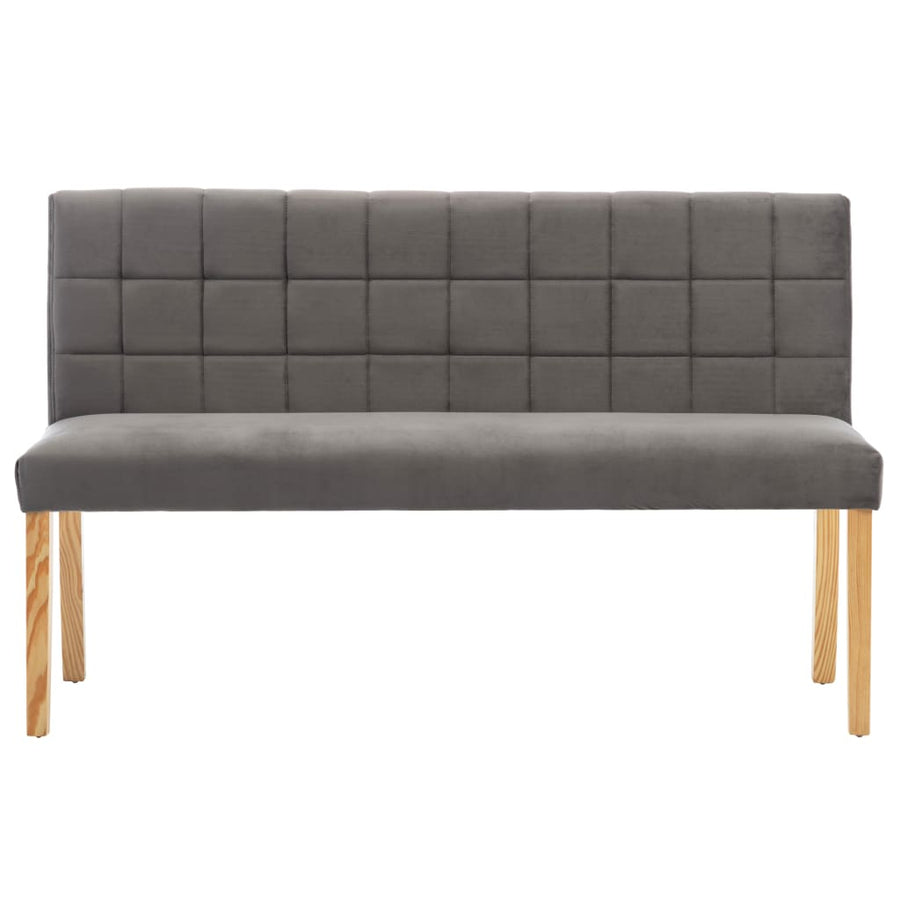 Bankje 140 Cm Fluweel Grijs