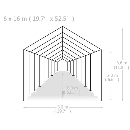 Partytent Pe Wit 6 x 16 m