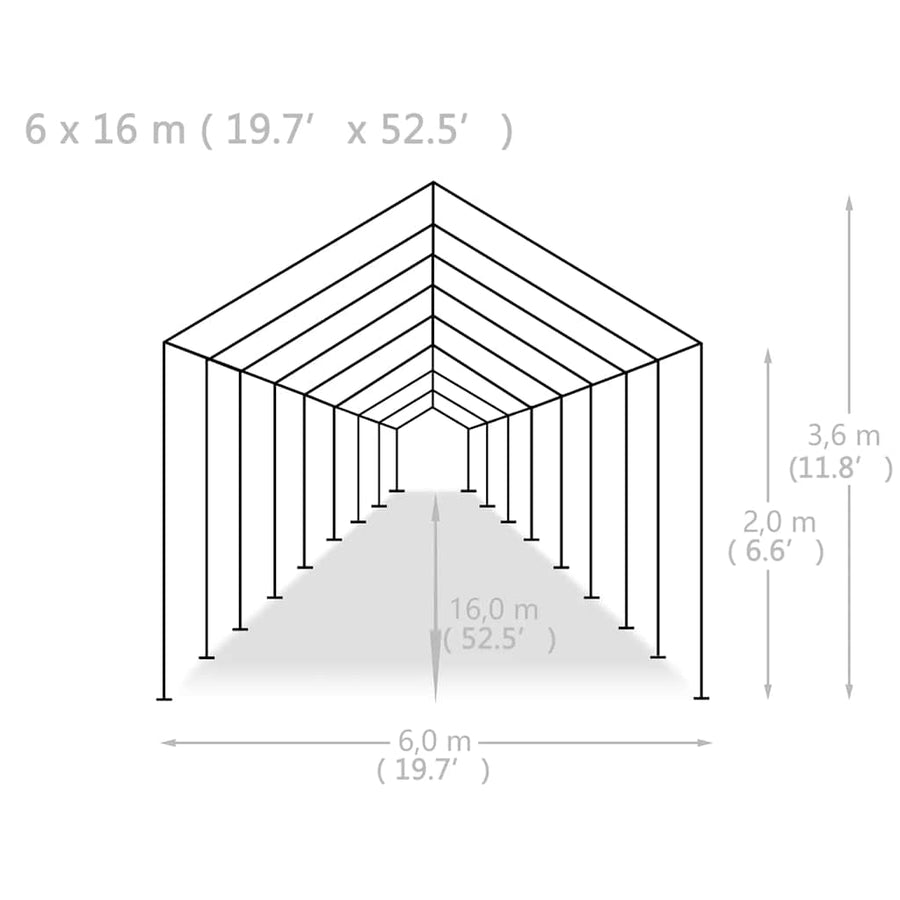 Partytent Pe Wit 6 x 16 m