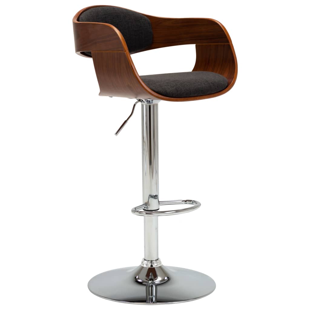 Barstoelen 2 St Gebogen Hout En Stof Grijs