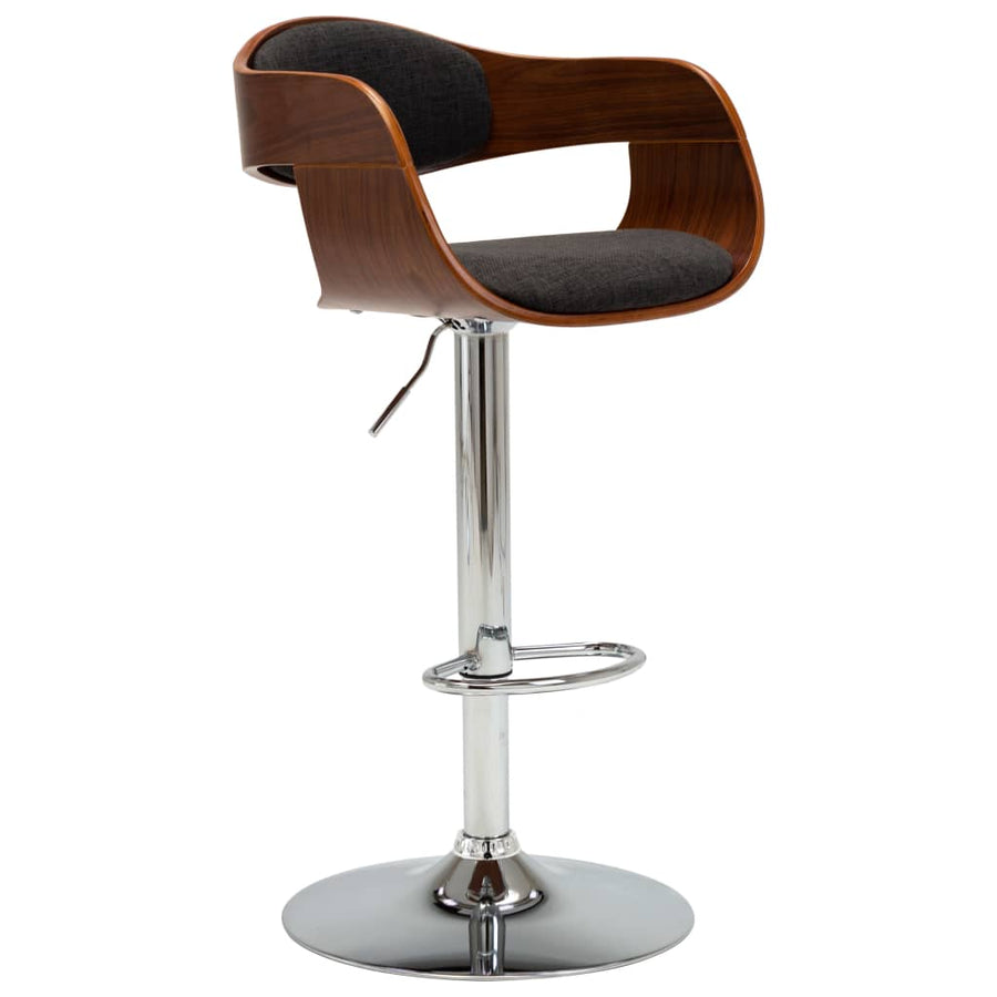 Barstoelen 2 St Gebogen Hout En Stof Grijs